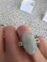 Сребърен пръстен с жадеит и планински кристал , снимка 6