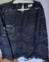 Дамска черна дантелена блуза , снимка 1 - Блузи с дълъг ръкав и пуловери - 45435874