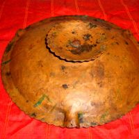 Винтидж кован, масивен, меден пепелник 100 год, снимка 3 - Антикварни и старинни предмети - 45178244