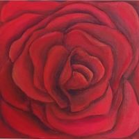 Картина "Червена роза" , снимка 1 - Декорация за дома - 45784335