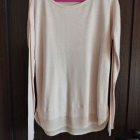 бледо розова блуза с шифонена долна част , снимка 1 - Блузи с дълъг ръкав и пуловери - 45156855