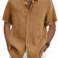 Мъжка ежедневна едноцветна риза с къс ръкав, 9цвята , снимка 5 - Ризи - 45792559
