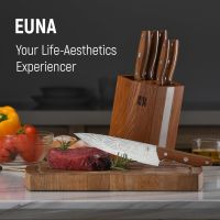 Комплект кухненски ножове EUNA с дървена дръжка, 6 ножа, снимка 6 - Прибори за хранене, готвене и сервиране - 45653710