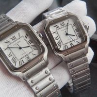 Мъжки часовник Cartier Santos de Cartier L с автоматичен механизъм, снимка 6 - Мъжки - 45521824