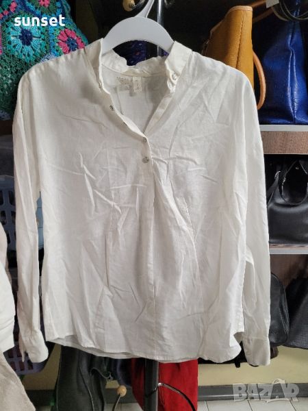 Бяла дамска  ленена риза- 36 размер, снимка 1
