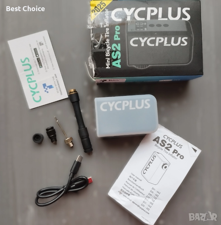Мини електрическа помпа за велосипед Cycplus AS2, снимка 1