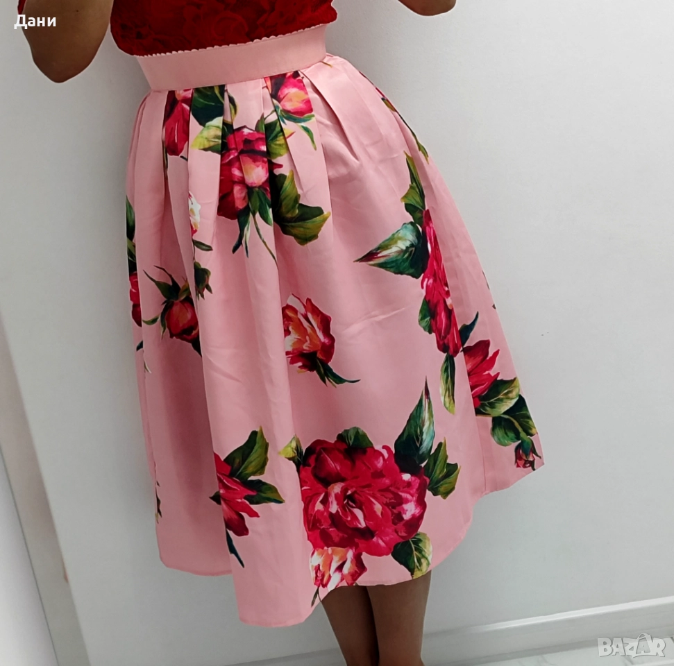 пола сатен миди дължина 34рр, снимка 1