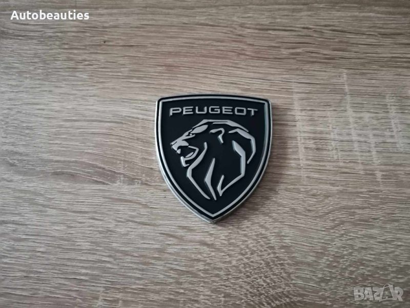 метална сребриста емблема Пежо Peugeot с новото лого, снимка 1