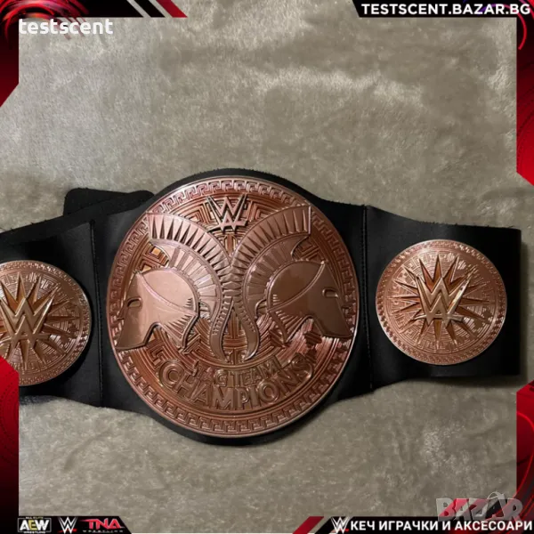 Шампионски пояс WWE Tag Team Championship отборната титла  в кеча Mattel детски belt колан , снимка 1