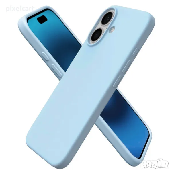 Силиконов калъф Silicone Lite за iPhone 16, Светло син, снимка 1