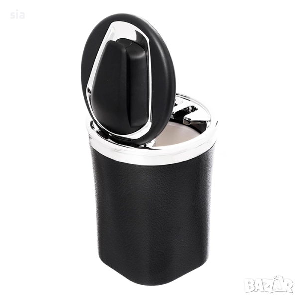 Пепелник за кола, черен, 76 х 100 мм, снимка 1