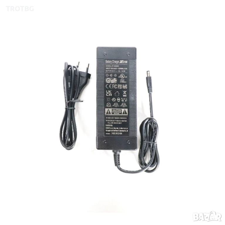 Оригинално зарядно 54.6V 2A 5.5x2.1 за електрически велосипеди QM-Wheel 20, снимка 1