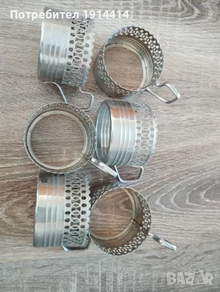 Метални поставки за стъклени чаши, снимка 1