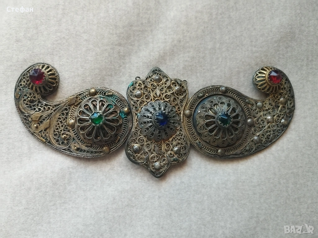 Сребърна филигранна пафта., снимка 1