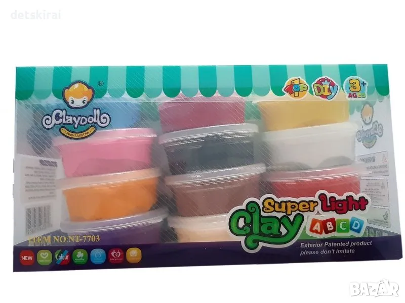 Моделин в кутийка 12бр - подскачащ пластелин, снимка 1