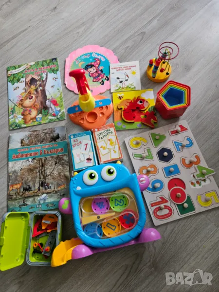 Лот играчки fisher price, пъзел, флаш карти, снимка 1