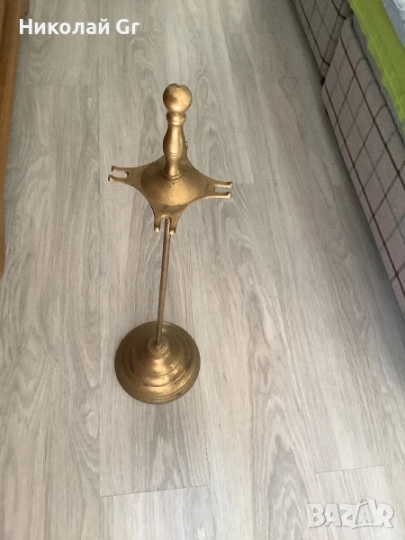 Стойка за камина  бронз  височина  67 см отличен състояние, снимка 1
