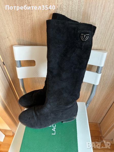 Черни велурени ботуши, снимка 1