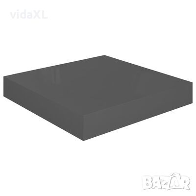 vidaXL Окачен стенен рафт, сив гланц, 23x23,5x3,8 см, МДФ(SKU:323781, снимка 1