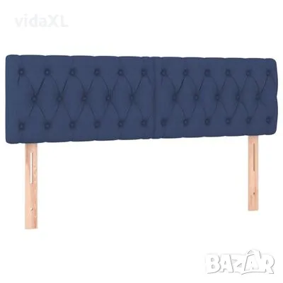 vidaXL Горни табли за легло, 2 бр, синя, 80x7x78/88 см, плат(SKU:346360), снимка 1