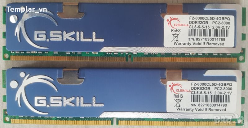 Gskill 2x2 DDR2 1000 at 1062 // OCZ Platinum 2x2 DDR2 1000, снимка 1