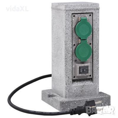 vidaXL Градински разклонител със сензор за здрач, стълб, пластмаса, снимка 1