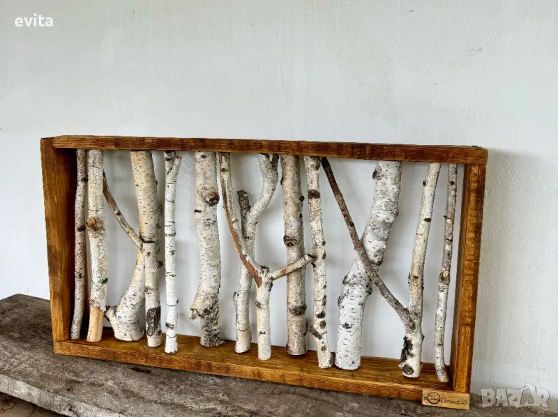 🌿Арт декорация за стена с клонки – ръчна изработка, снимка 1