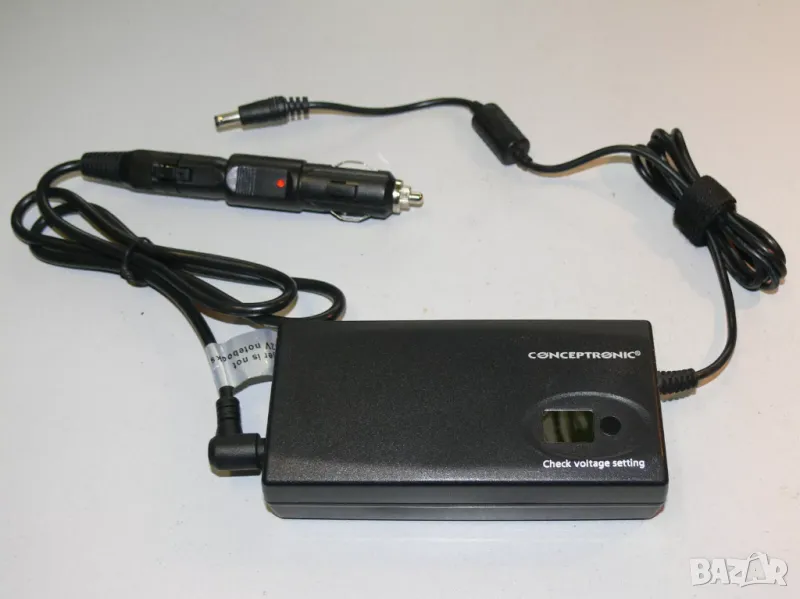 Car Notebook Power Supply Universal 90W Conceptronic CNAPT90TRV 12V To 24V Volt, снимка 1