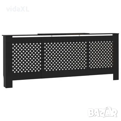 vidaXL МДФ параван за радиатор, черен, 205 см（SKU:325556）, снимка 1