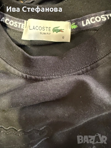 Нова черна спортно елегантна блуза Lacoste Лакоста памук памучна . 100% оригинална, снимка 5 - Блузи - 54139499