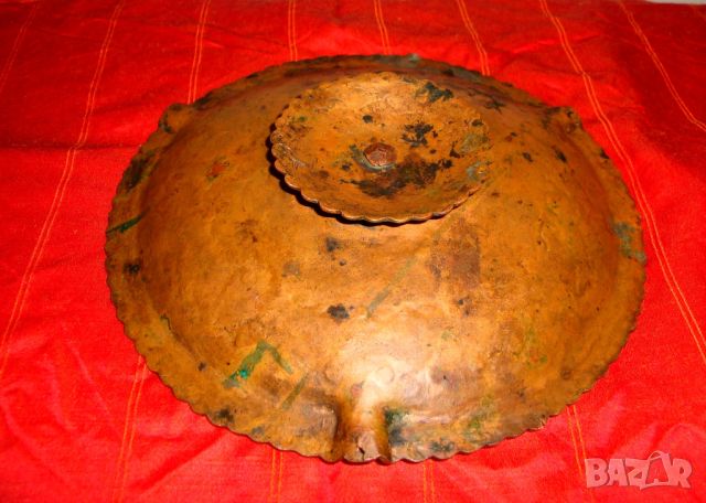 Винтидж кован, масивен, меден пепелник 100 год, снимка 3 - Антикварни и старинни предмети - 45178244