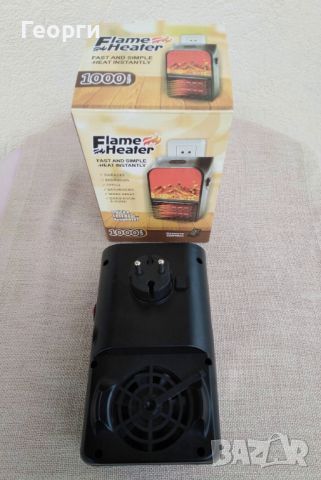Портативна мини печка духалка с ефект пламък - Flame Heater 1000W, снимка 3 - Отоплителни печки - 45388838