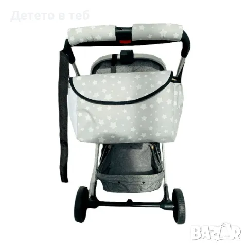 Комплект чанта с протектори за дръжка, сиви звезди, снимка 1