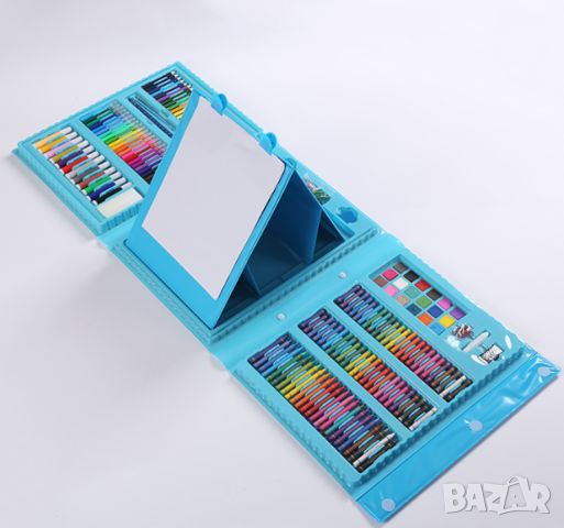 Детски комплект за рисуване в куфар от 208 части / Цвят: Син, розов. /  , снимка 2 - Рисуване и оцветяване - 45681205