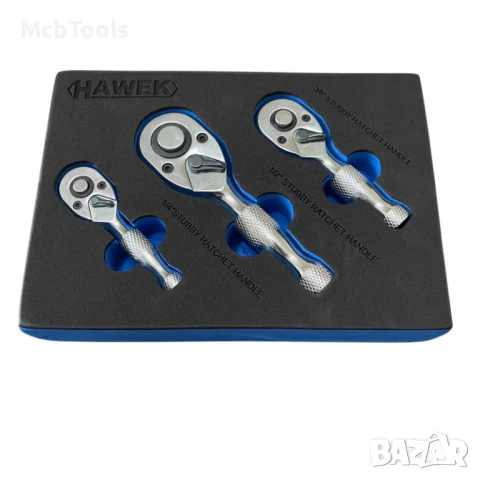 Професионален комплект мини тресчотки 3 части HAWEK, снимка 6 - Ключове - 51425365