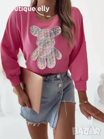 дамска блуза в черно, бяло и розово