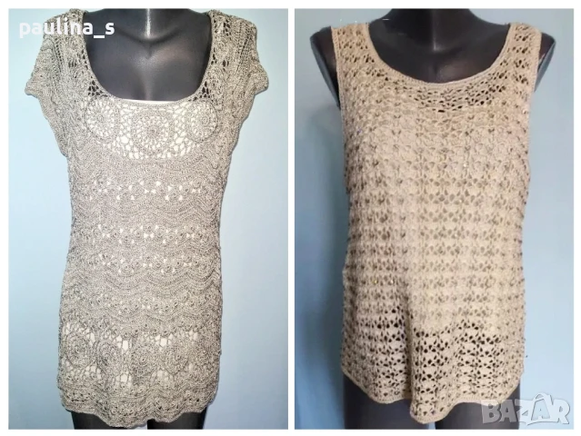 Два различни броя / Плетена на една кука туника за повод "Spiegel" и "Laura Ashley" / голям размер 