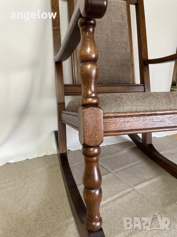 Люлеещ се стол от масив, снимка 6 - Столове - 52506198