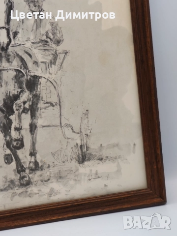 Винтидж холандска авторска картина, снимка 3 - Картини - 52789020