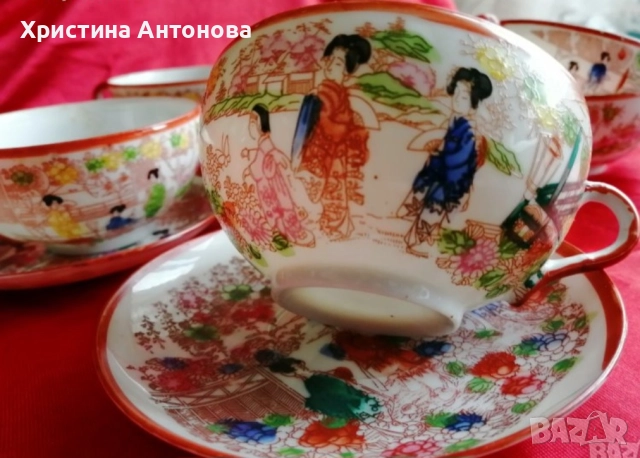 Винтидж японски сервиз за чай , снимка 7 - Сервизи - 52690208
