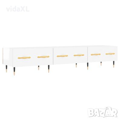 vidaXL ТВ шкаф, бял гланц, 150x36x30 см, инженерно дърво(SKU:829134