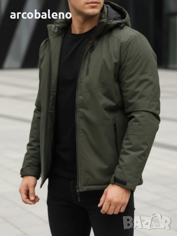 Мъжко зимно яке с качулка, 3цвята , снимка 5 - Якета - 53089552