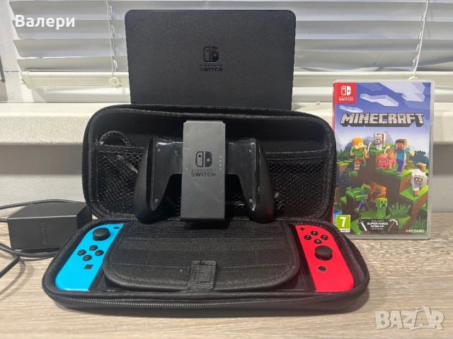Nintendo Switch OLED 64GB + Minecraft Пълен комплект