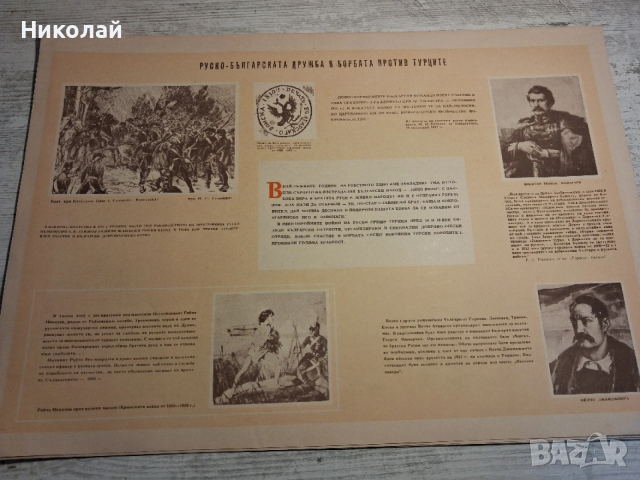 Стари Пропагандни Двустранни Пана Постери Материали на Българската Армия 