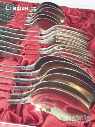 Комплект посребрени прибори, снимка 3 - Антикварни и старинни предмети - 50288468