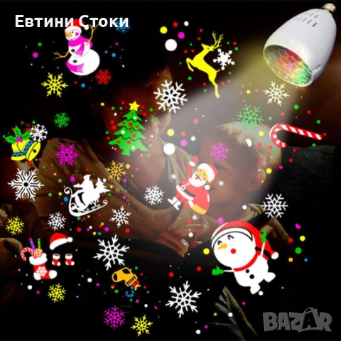Коледна LED прожекционна лампа XL-725 с магически светлинни мотиви, снимка 6 - Други - 52083642