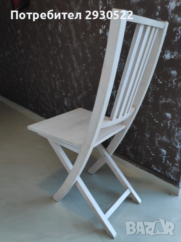 Бели масивни столове сгъваеми 4 бр., снимка 3 - Столове - 53595700