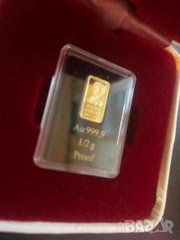 Златно кюлче "Васил Левски" 0,5 гр. 999,9, снимка 2 - Колекции - 53613204