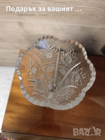 Бохемски оловен кристал .Ваза., снимка 3 - Колекции - 51035961