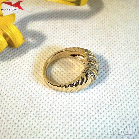Пръстен с 14К златно покритие 224863, снимка 3 - Пръстени - 54076551